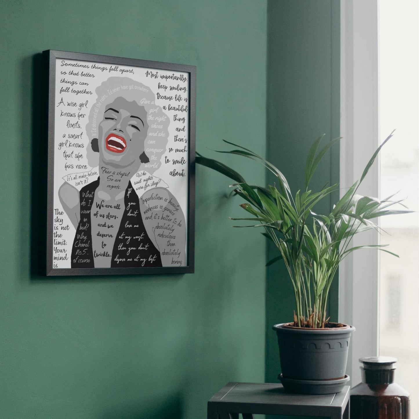 Marilyn Monroe Wall Art, Quote Poster, A4 Print, Norma Jean, 50's Decor