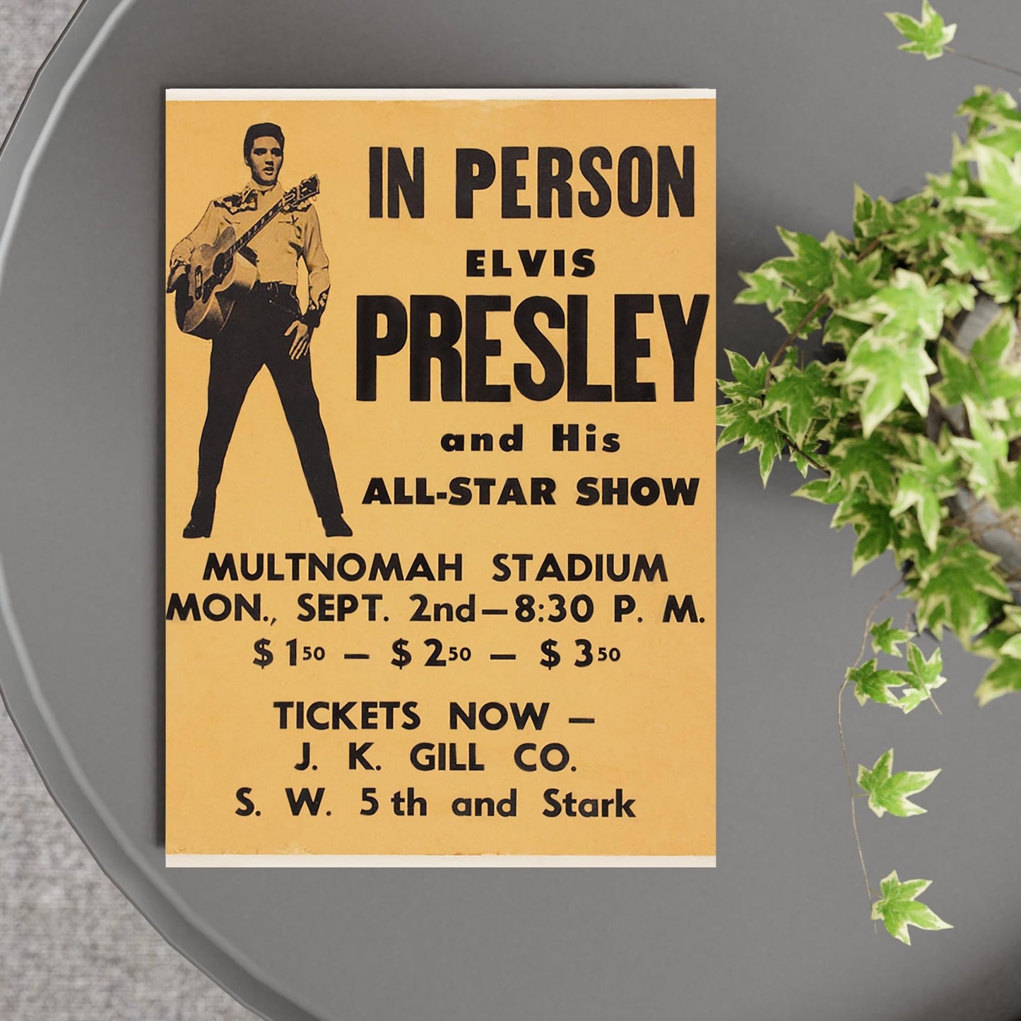 Elvis Presley Wall Art, Vintage Style Show Poster, A4 Print, 50's Decor