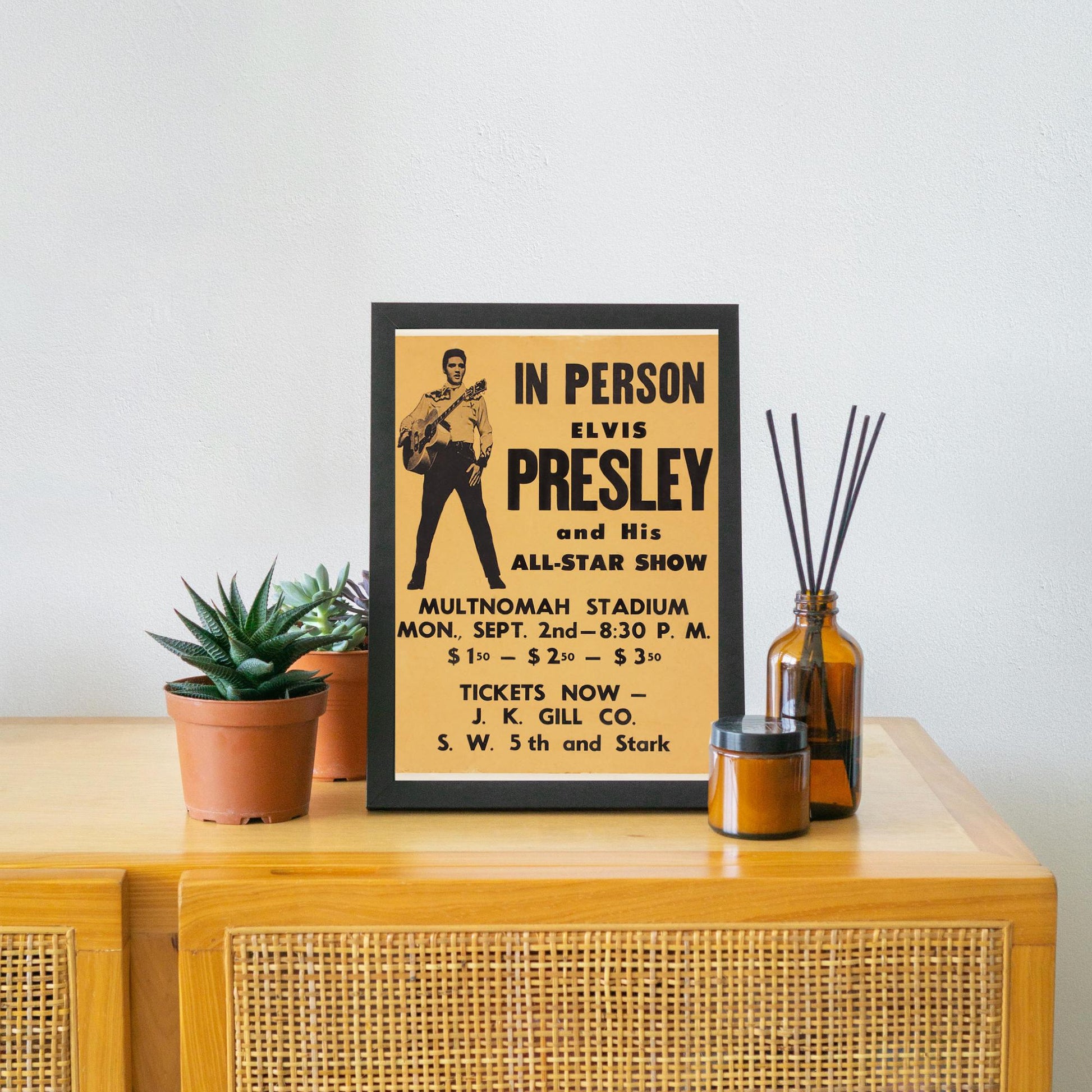 Elvis Presley Wall Art, Vintage Style Show Poster, A4 Print, 50's Decor