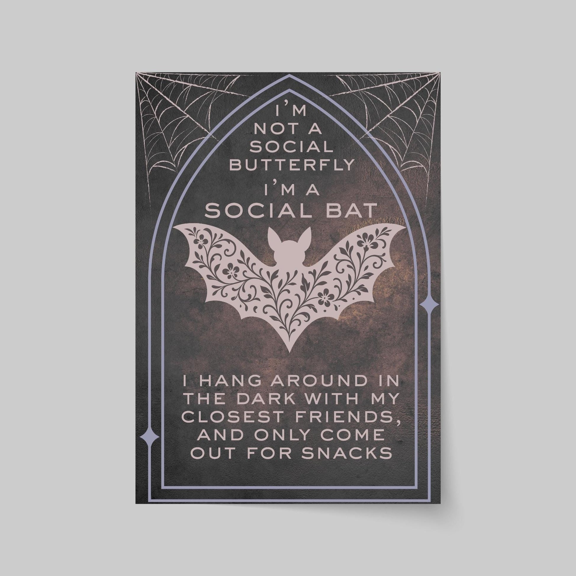 Gothic Wall Art, Bat Poster, Quirky Home Decor, Wicca Poster Art, Gothic Print, Home Decor, Goth Gift For Friend