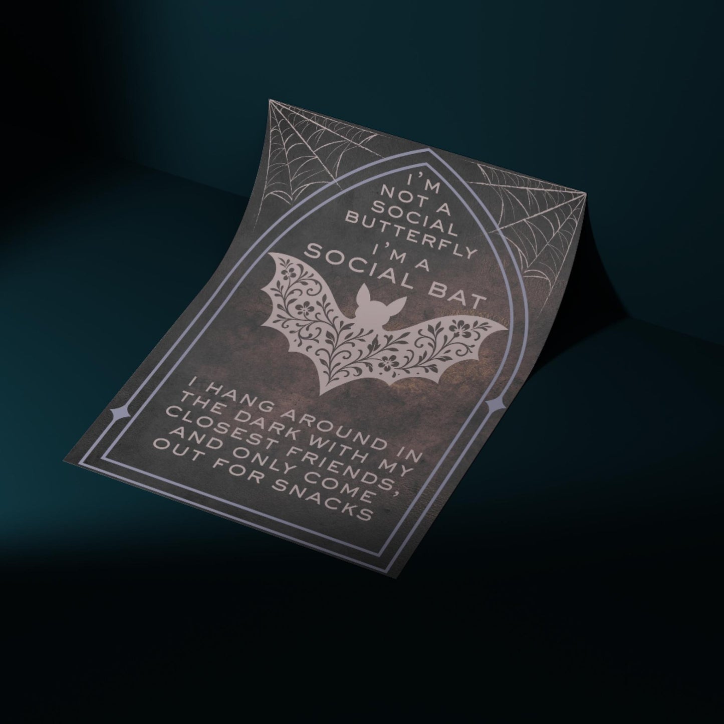 Gothic Wall Art, Bat Poster, Quirky Home Decor, Wicca Poster Art, Gothic Print, Home Decor, Goth Gift For Friend