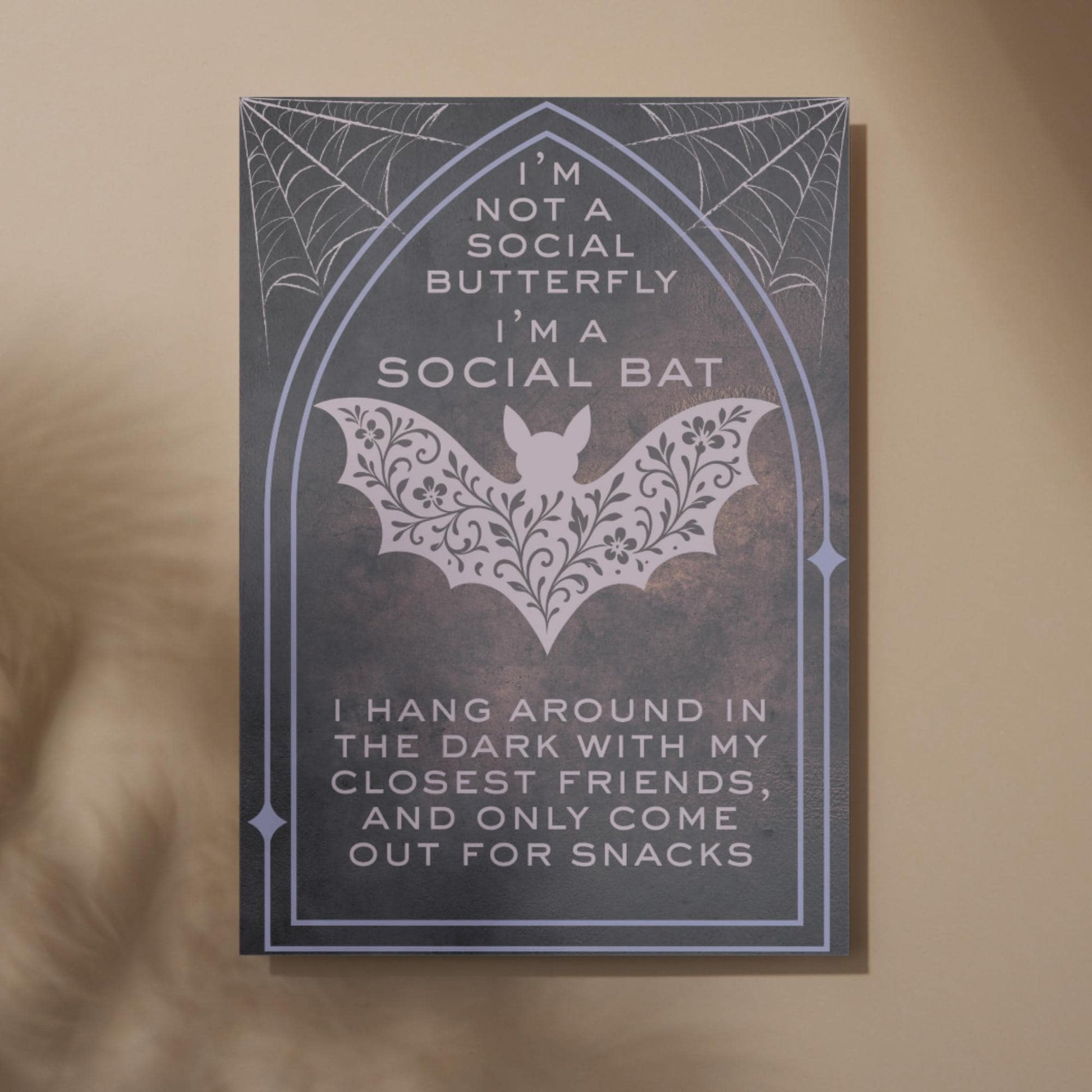 Gothic Wall Art, Bat Poster, Quirky Home Decor, Wicca Poster Art, Gothic Print, Home Decor, Goth Gift For Friend