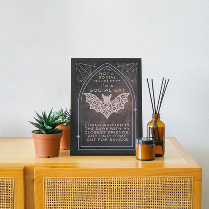 Gothic Wall Art, Bat Poster, Quirky Home Decor, Wicca Poster Art, Gothic Print, Home Decor, Goth Gift For Friend