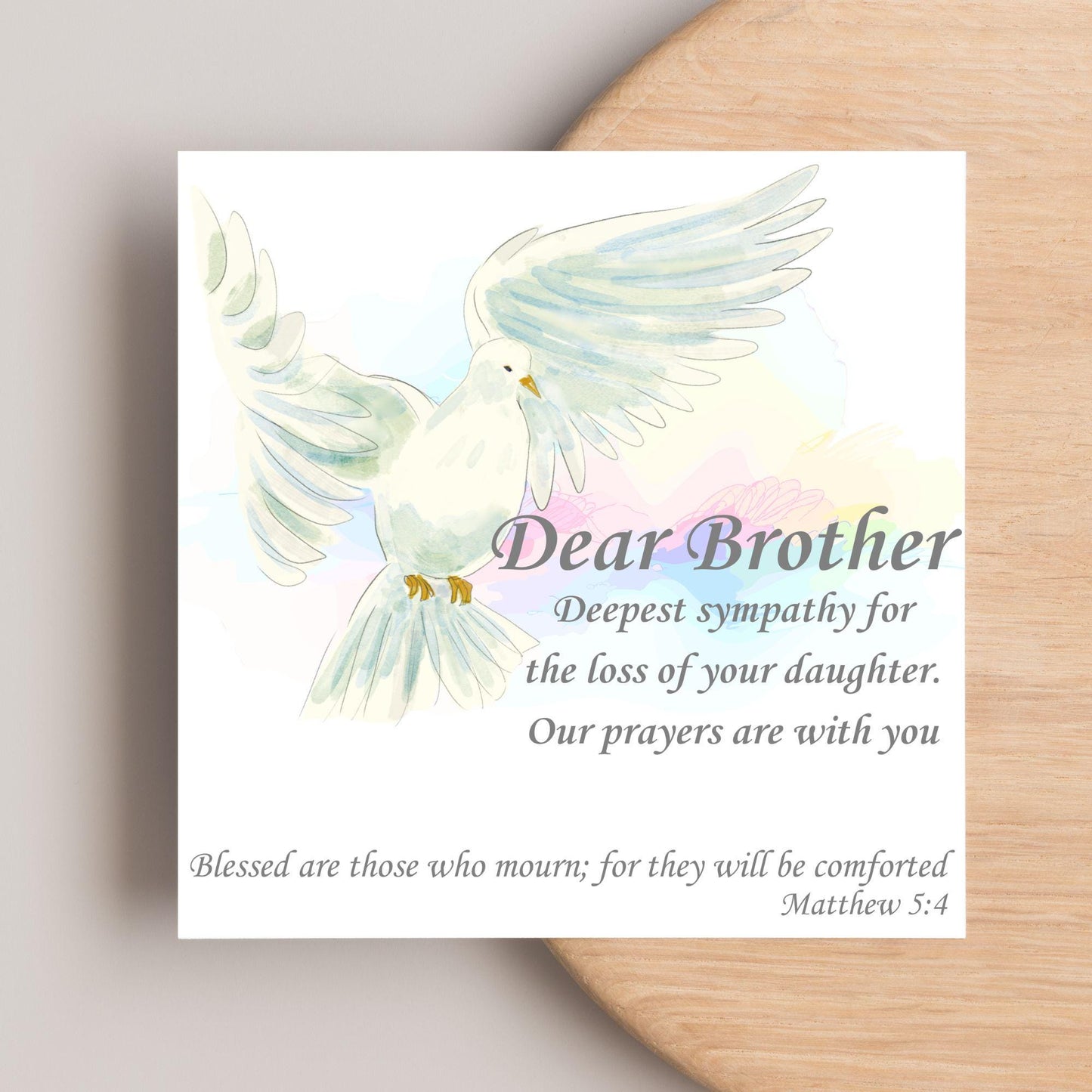 Personalised Sympathy Card, Card for Loss, Condolences Card, Sister, Brother, Friend, Sister-in-Law, Brother-in-Law, Prayer Bible Quote