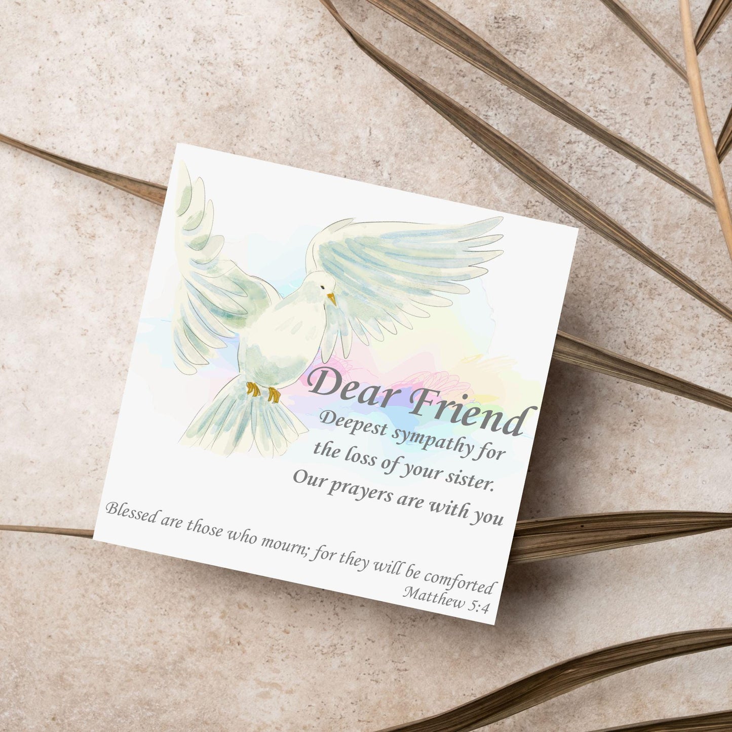 Personalised Sympathy Card, Card for Loss, Condolences Card, Sister, Brother, Friend, Sister-in-Law, Brother-in-Law, Prayer Bible Quote