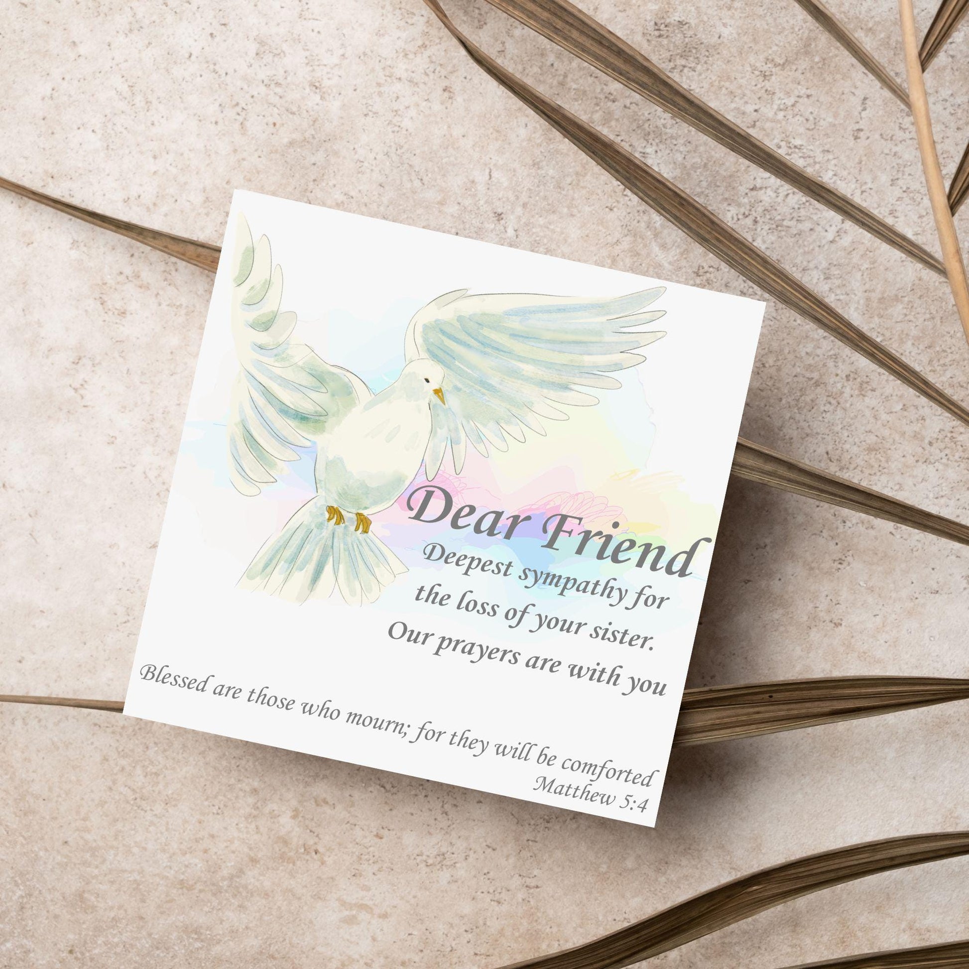 Personalised Sympathy Card, Card for Loss, Condolences Card, Sister, Brother, Friend, Sister-in-Law, Brother-in-Law, Prayer Bible Quote