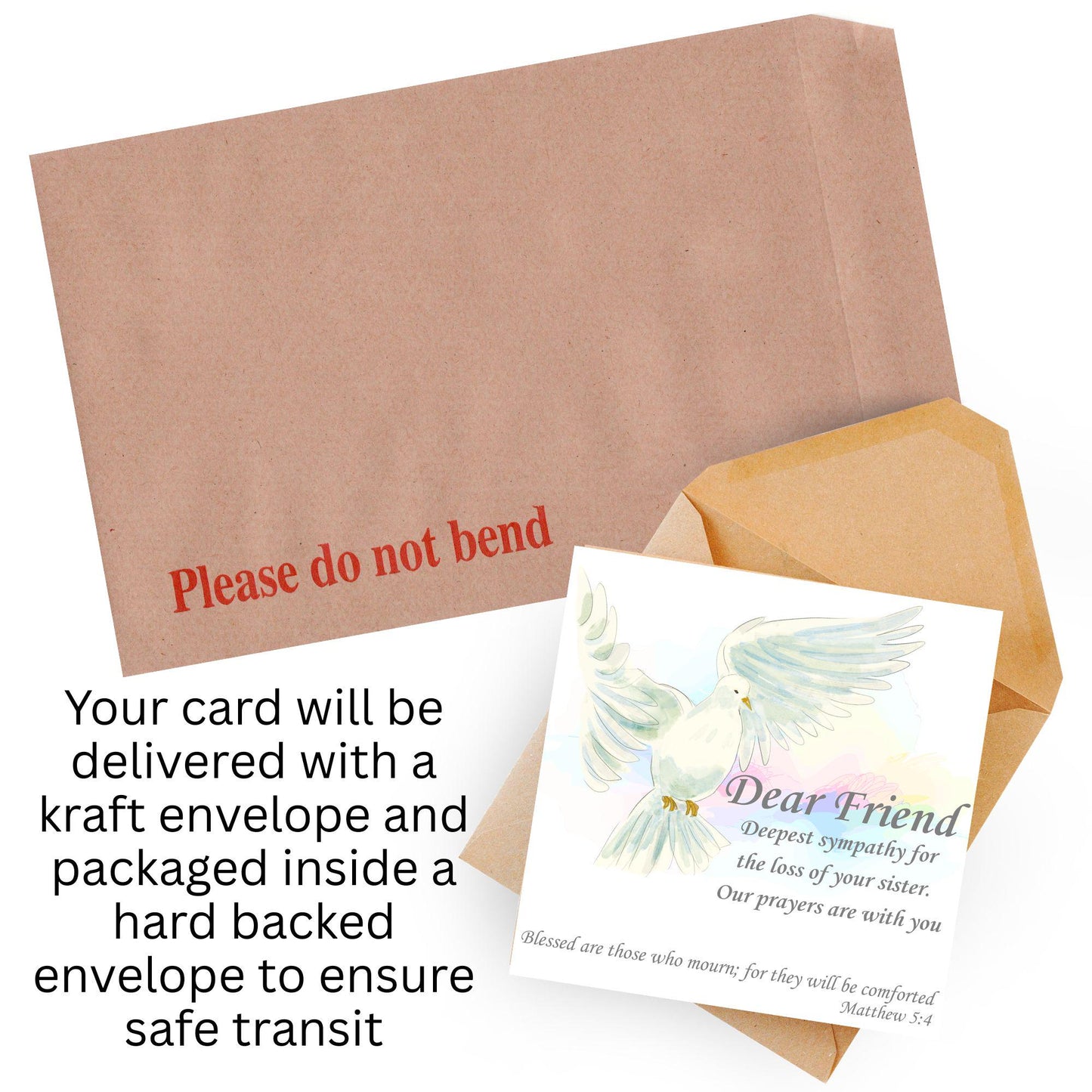 Personalised Sympathy Card, Card for Loss, Condolences Card, Sister, Brother, Friend, Sister-in-Law, Brother-in-Law, Prayer Bible Quote
