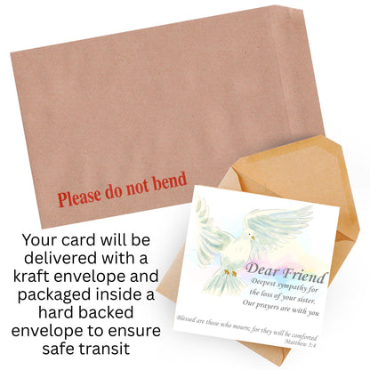 Personalised Sympathy Card, Card for Loss, Condolences Card, Sister, Brother, Friend, Sister-in-Law, Brother-in-Law, Prayer Bible Quote