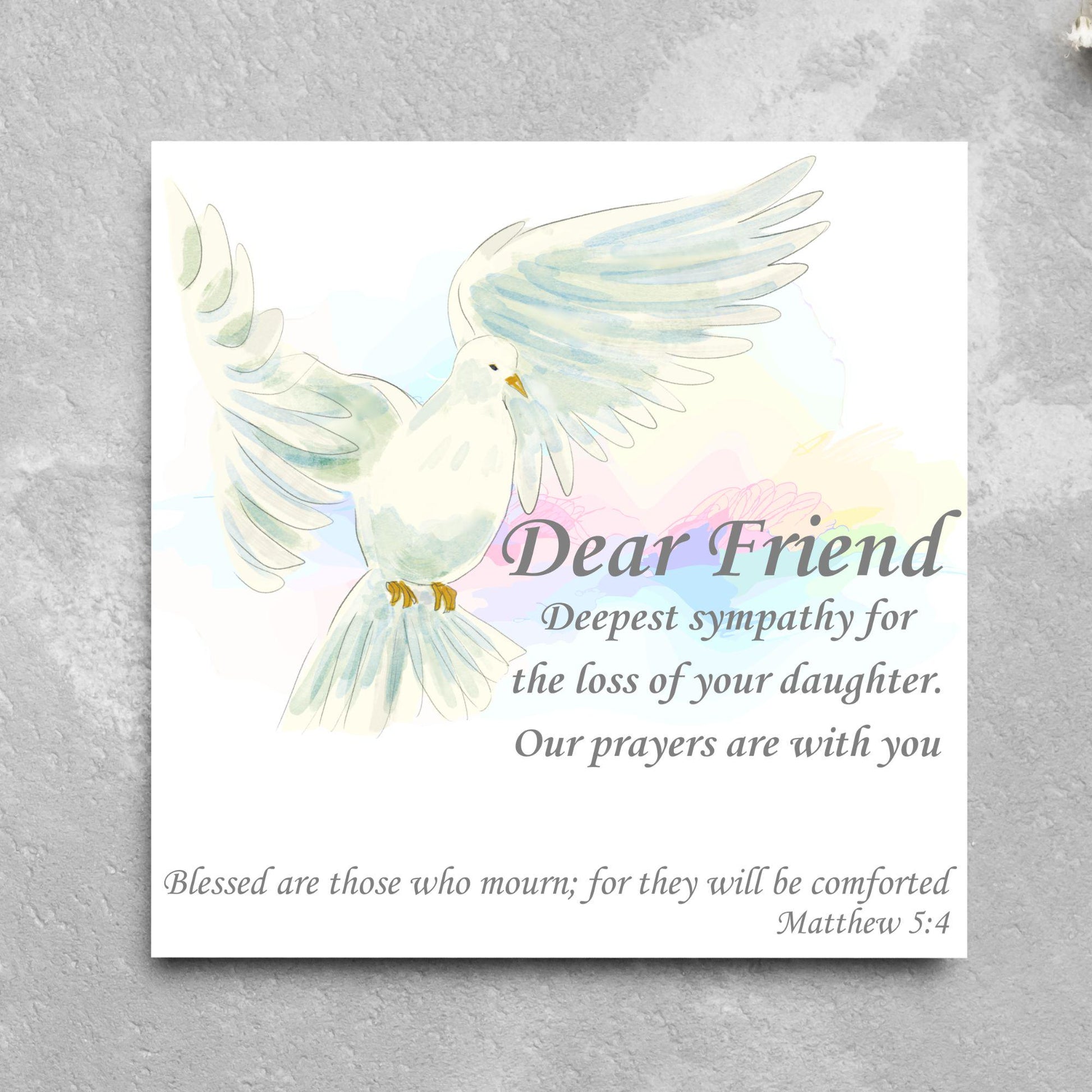 Personalised Sympathy Card, Card for Loss, Condolences Card, Sister, Brother, Friend, Sister-in-Law, Brother-in-Law, Prayer Bible Quote