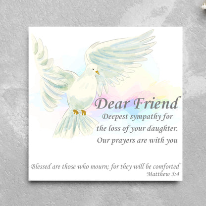 Personalised Sympathy Card, Card for Loss, Condolences Card, Sister, Brother, Friend, Sister-in-Law, Brother-in-Law, Prayer Bible Quote