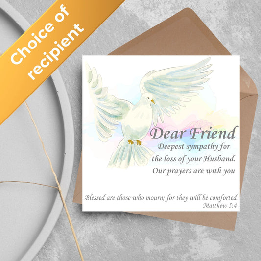 Personalised Sympathy Card, Card for Loss, Condolences Card, Sister, Brother, Friend, Sister-in-Law, Brother-in-Law, Prayer Bible Quote