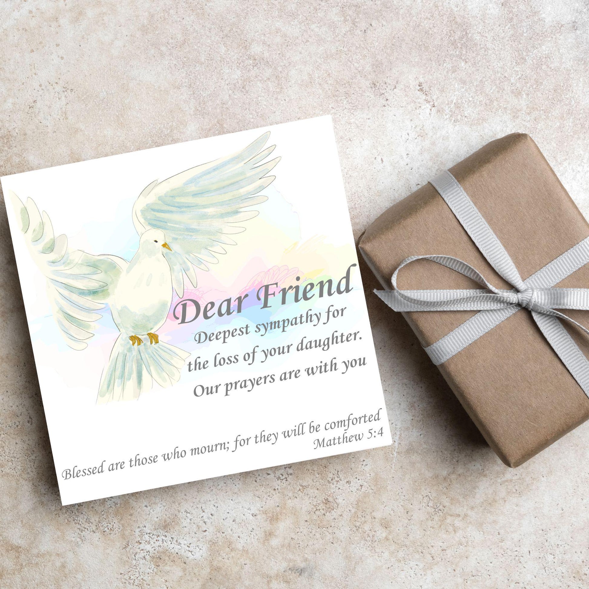Personalised Sympathy Card, Card for Loss, Condolences Card, Sister, Brother, Friend, Sister-in-Law, Brother-in-Law, Prayer Bible Quote