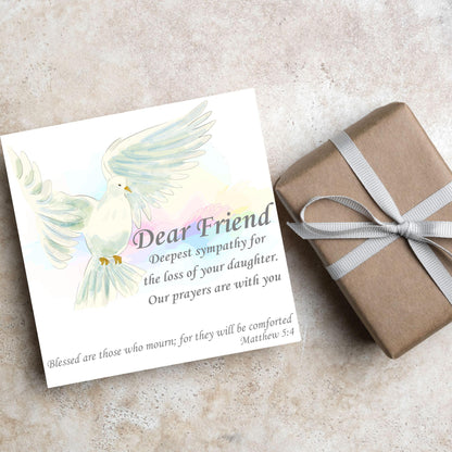 Personalised Sympathy Card, Card for Loss, Condolences Card, Sister, Brother, Friend, Sister-in-Law, Brother-in-Law, Prayer Bible Quote