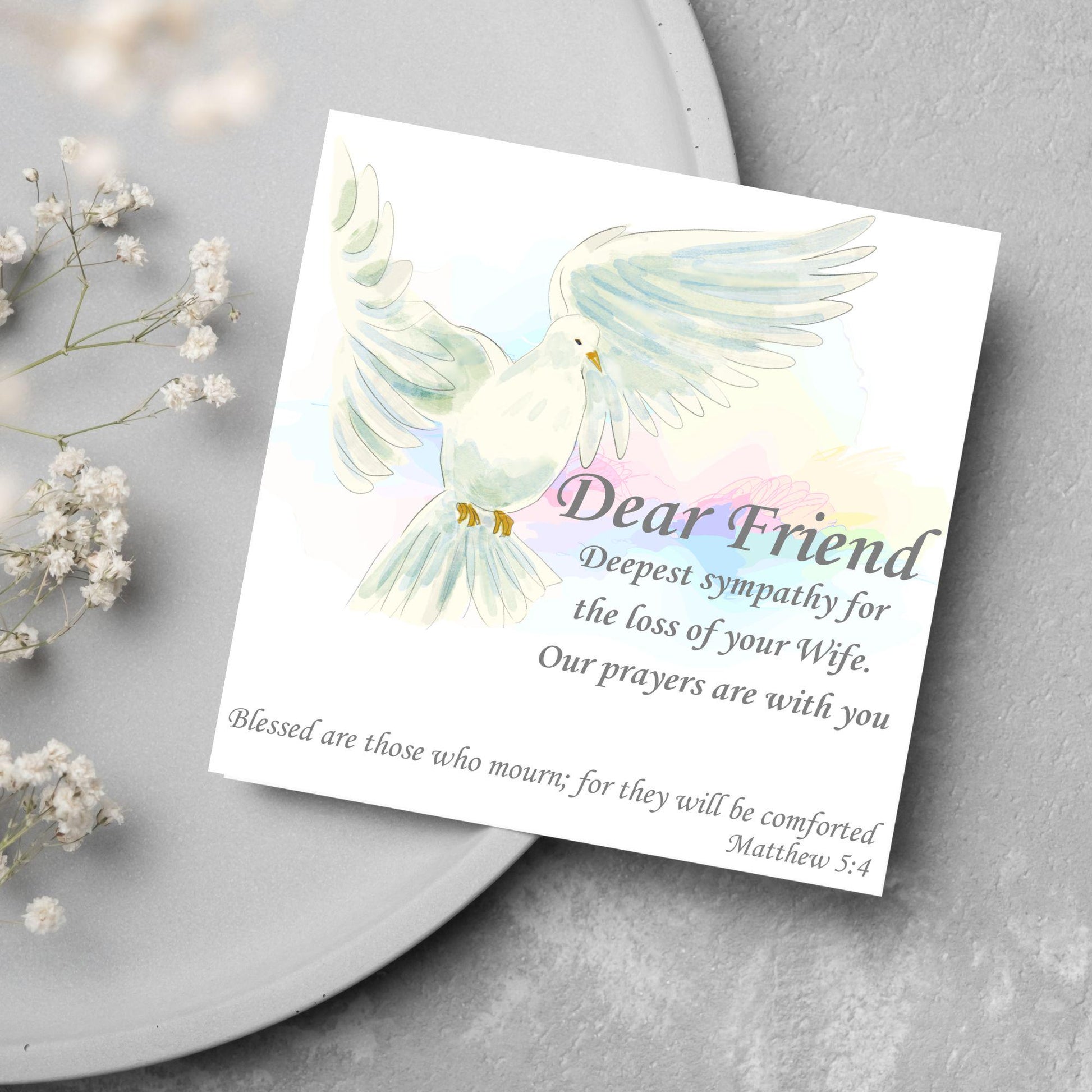 Personalised Sympathy Card, Card for Loss, Condolences Card, Sister, Brother, Friend, Sister-in-Law, Brother-in-Law, Prayer Bible Quote