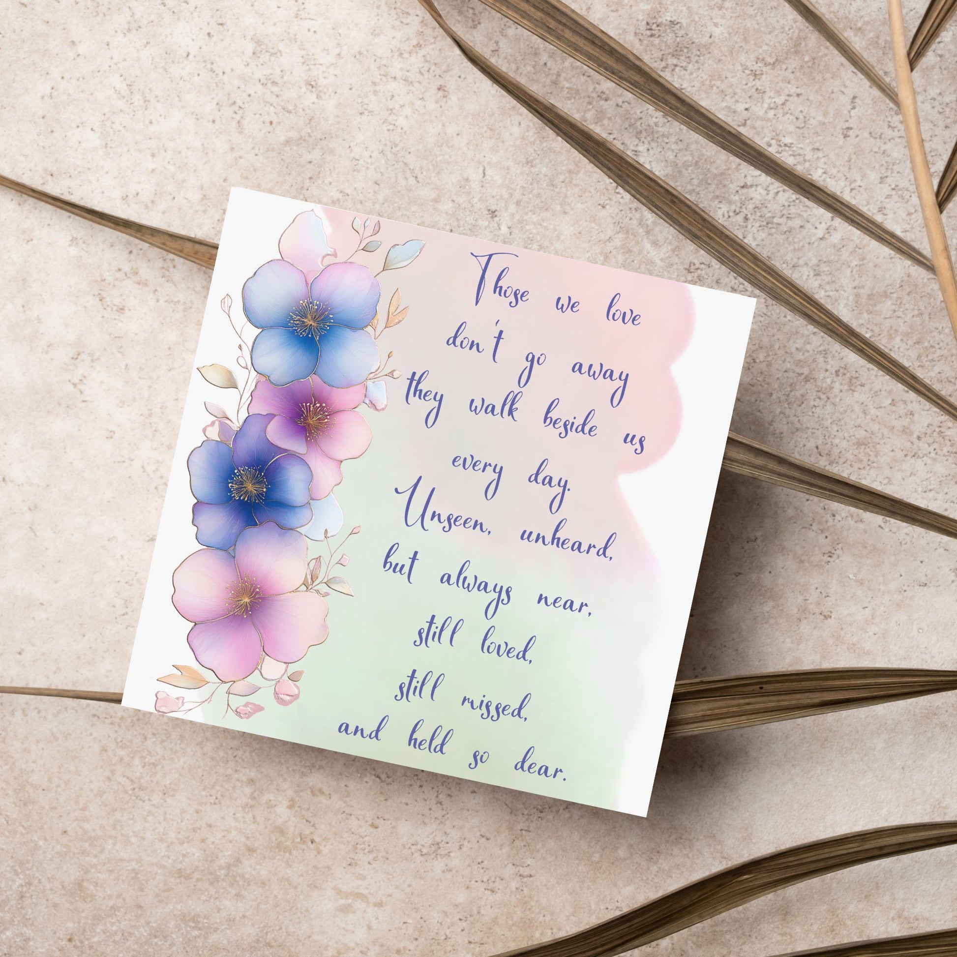 Sorry for Your Loss Card with Poem, Bereavement Card, Sympathy Card, Card for Loss, Rest in Peace, Funeral Card, Condolences Card