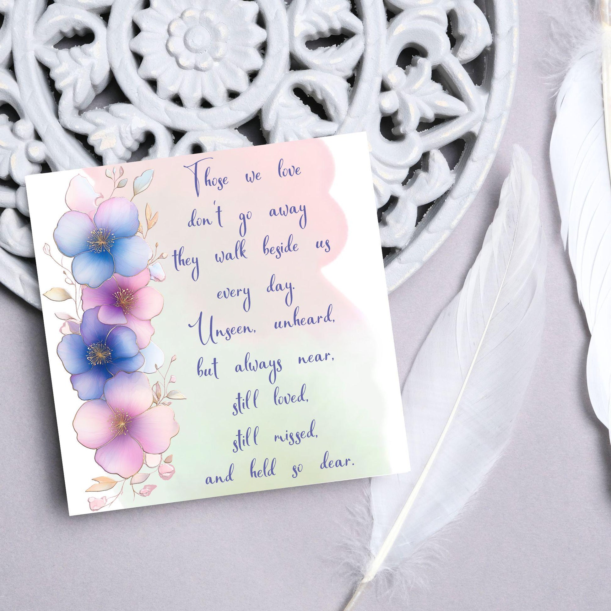Sorry for Your Loss Card with Poem, Bereavement Card, Sympathy Card, Card for Loss, Rest in Peace, Funeral Card, Condolences Card