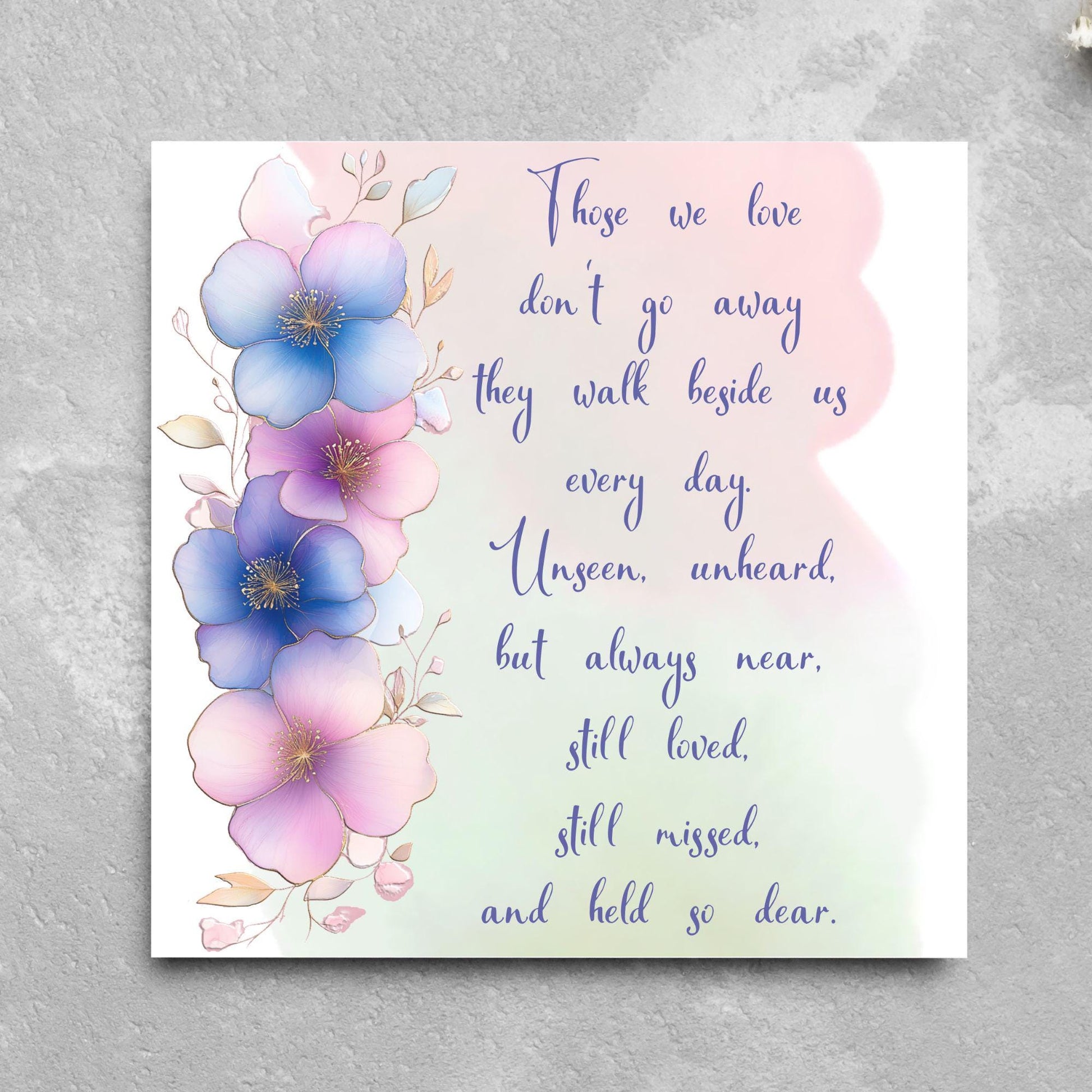Sorry for Your Loss Card with Poem, Bereavement Card, Sympathy Card, Card for Loss, Rest in Peace, Funeral Card, Condolences Card