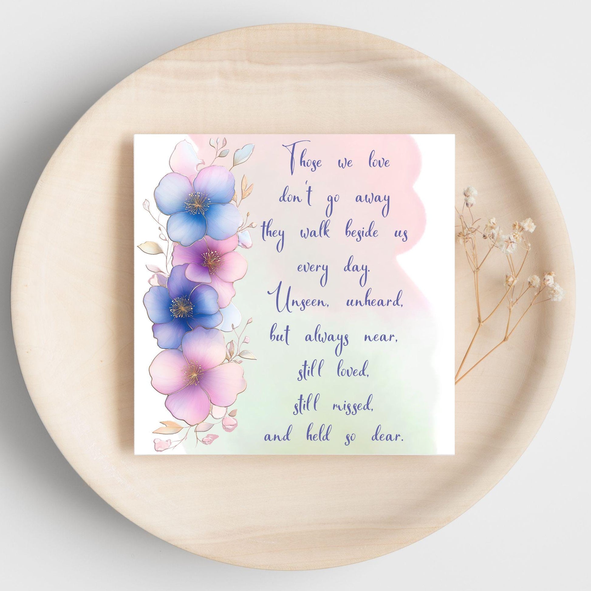 Sorry for Your Loss Card with Poem, Bereavement Card, Sympathy Card, Card for Loss, Rest in Peace, Funeral Card, Condolences Card
