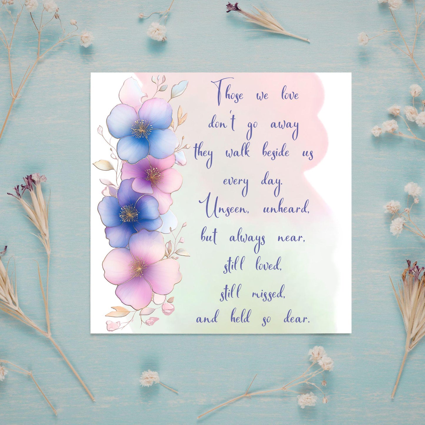 Sorry for Your Loss Card with Poem, Bereavement Card, Sympathy Card, Card for Loss, Rest in Peace, Funeral Card, Condolences Card