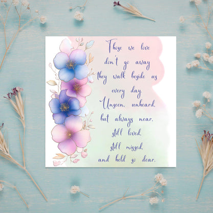 Sorry for Your Loss Card with Poem, Bereavement Card, Sympathy Card, Card for Loss, Rest in Peace, Funeral Card, Condolences Card