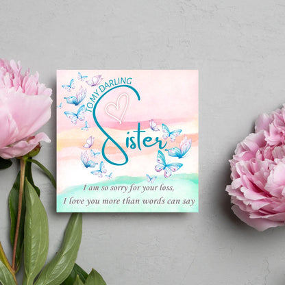 Sorry for Your Loss Card for Sister, Bereavement Card, Sympathy Card, Card for Loss, Rest in Peace, Funeral Card, Condolences Card