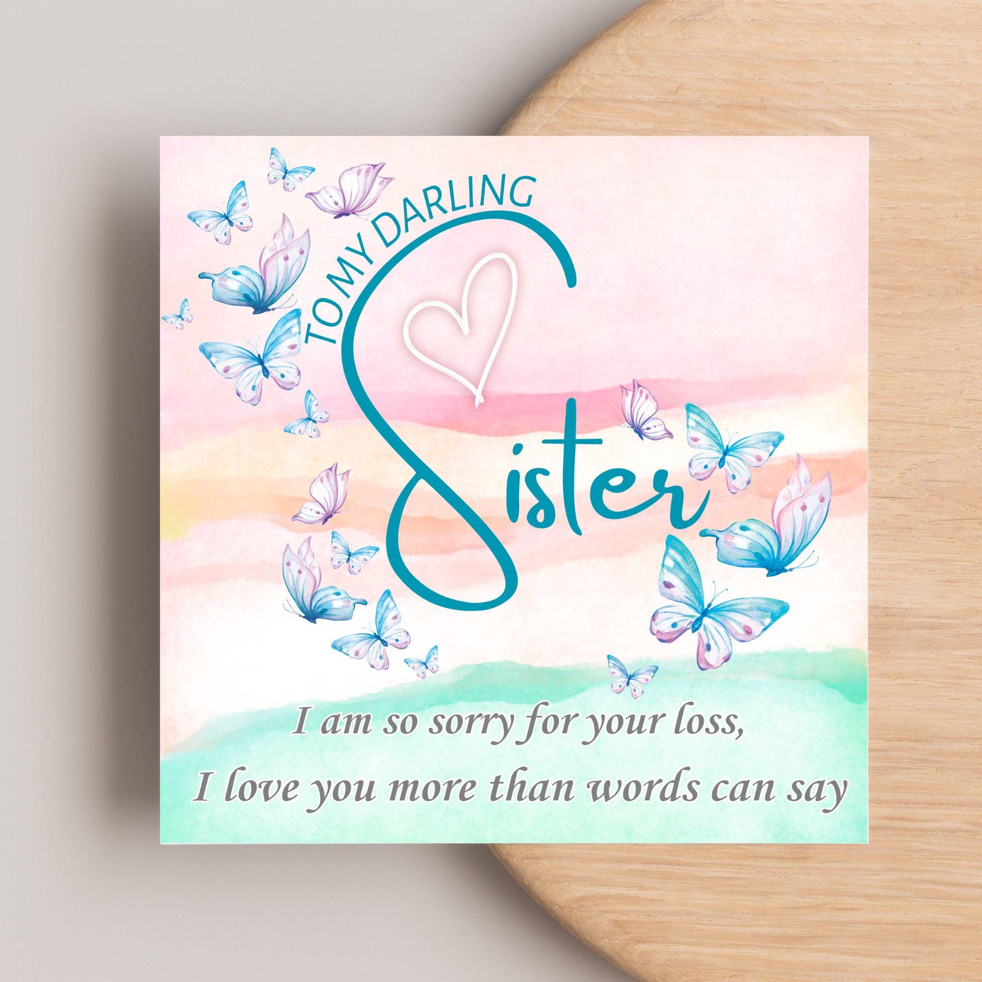 Sorry for Your Loss Card for Sister, Bereavement Card, Sympathy Card, Card for Loss, Rest in Peace, Funeral Card, Condolences Card