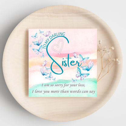 Sorry for Your Loss Card for Sister, Bereavement Card, Sympathy Card, Card for Loss, Rest in Peace, Funeral Card, Condolences Card