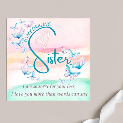 Sorry for Your Loss Card for Sister, Bereavement Card, Sympathy Card, Card for Loss, Rest in Peace, Funeral Card, Condolences Card