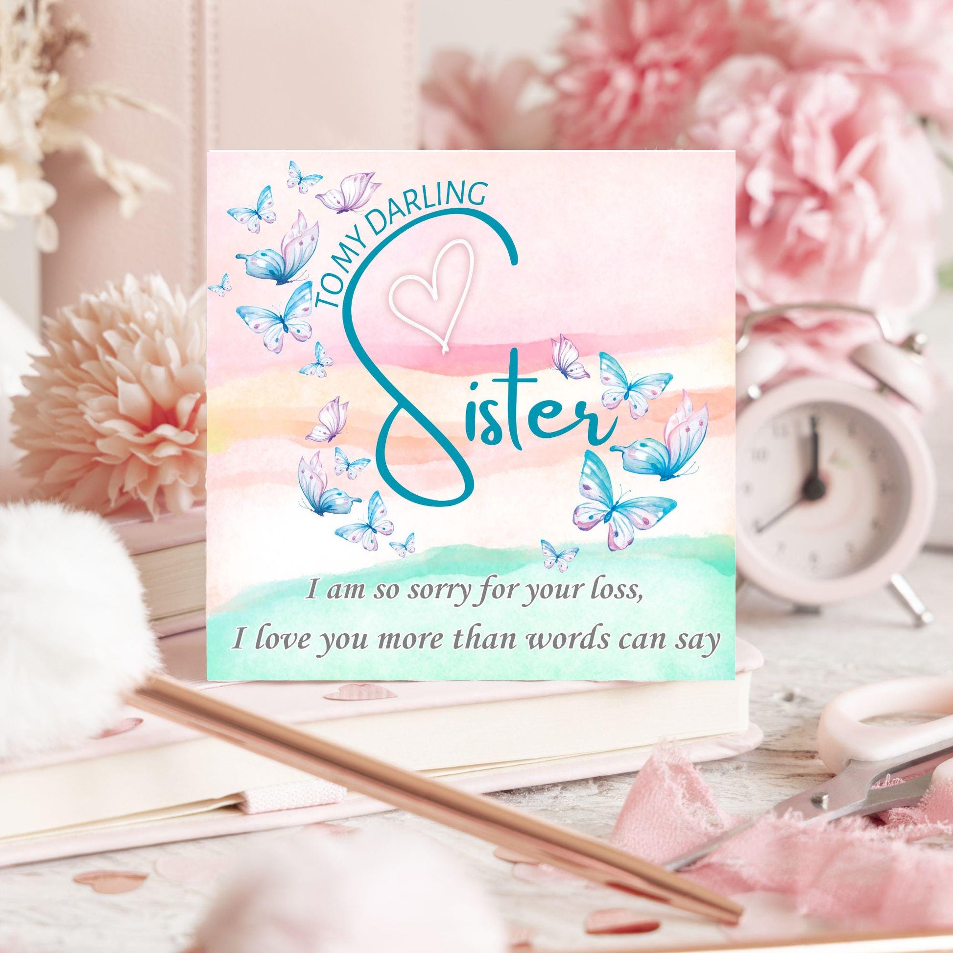 Sorry for Your Loss Card for Sister, Bereavement Card, Sympathy Card, Card for Loss, Rest in Peace, Funeral Card, Condolences Card