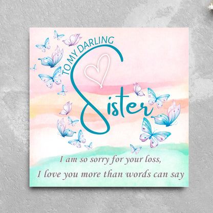 Sorry for Your Loss Card for Sister, Bereavement Card, Sympathy Card, Card for Loss, Rest in Peace, Funeral Card, Condolences Card