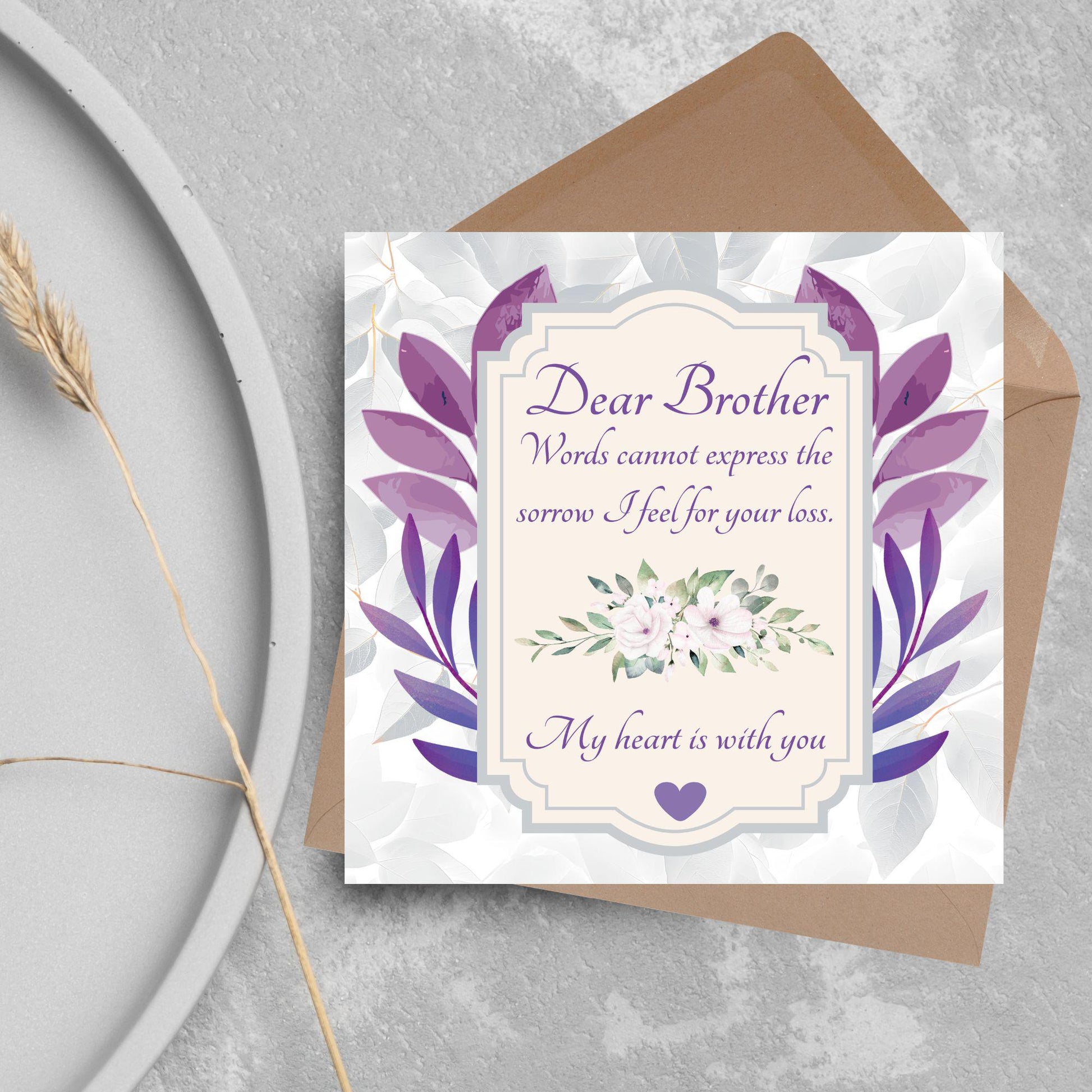 Sorry for Your Loss Card for Sister, For Brother, Bereavement Card, Sympathy Card, Card for Loss, Condolences Card