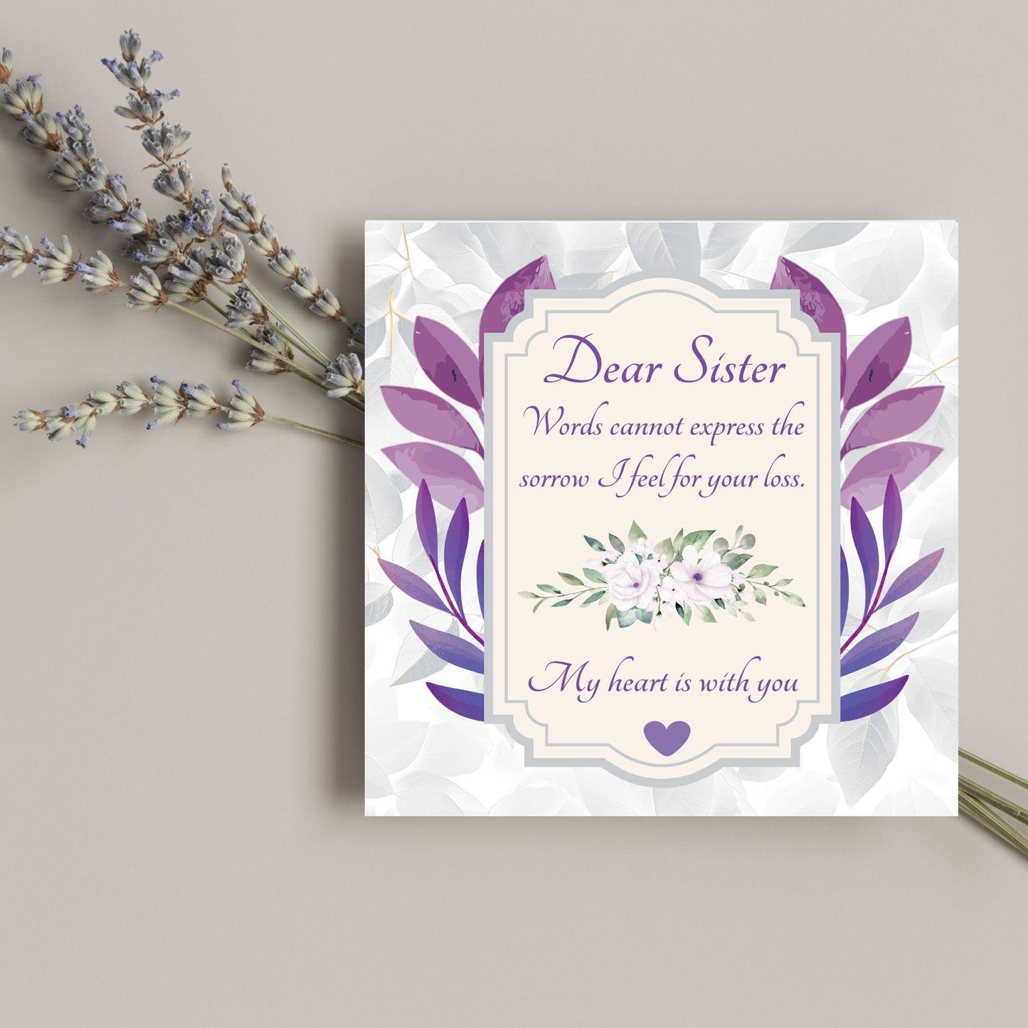 Sorry for Your Loss Card for Sister, For Brother, Bereavement Card, Sympathy Card, Card for Loss, Condolences Card