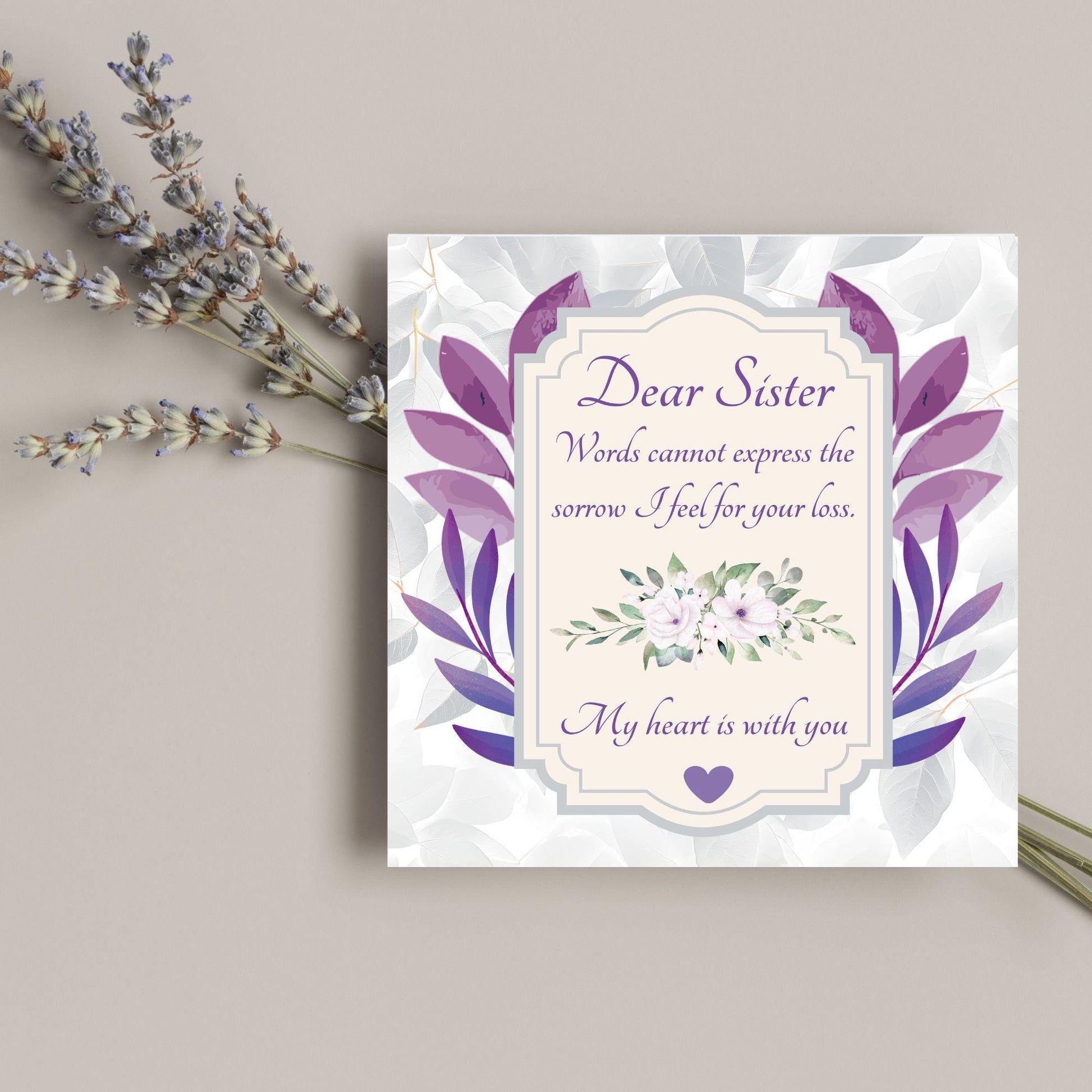 Sorry for Your Loss Card for Sister, For Brother, Bereavement Card, Sympathy Card, Card for Loss, Condolences Card