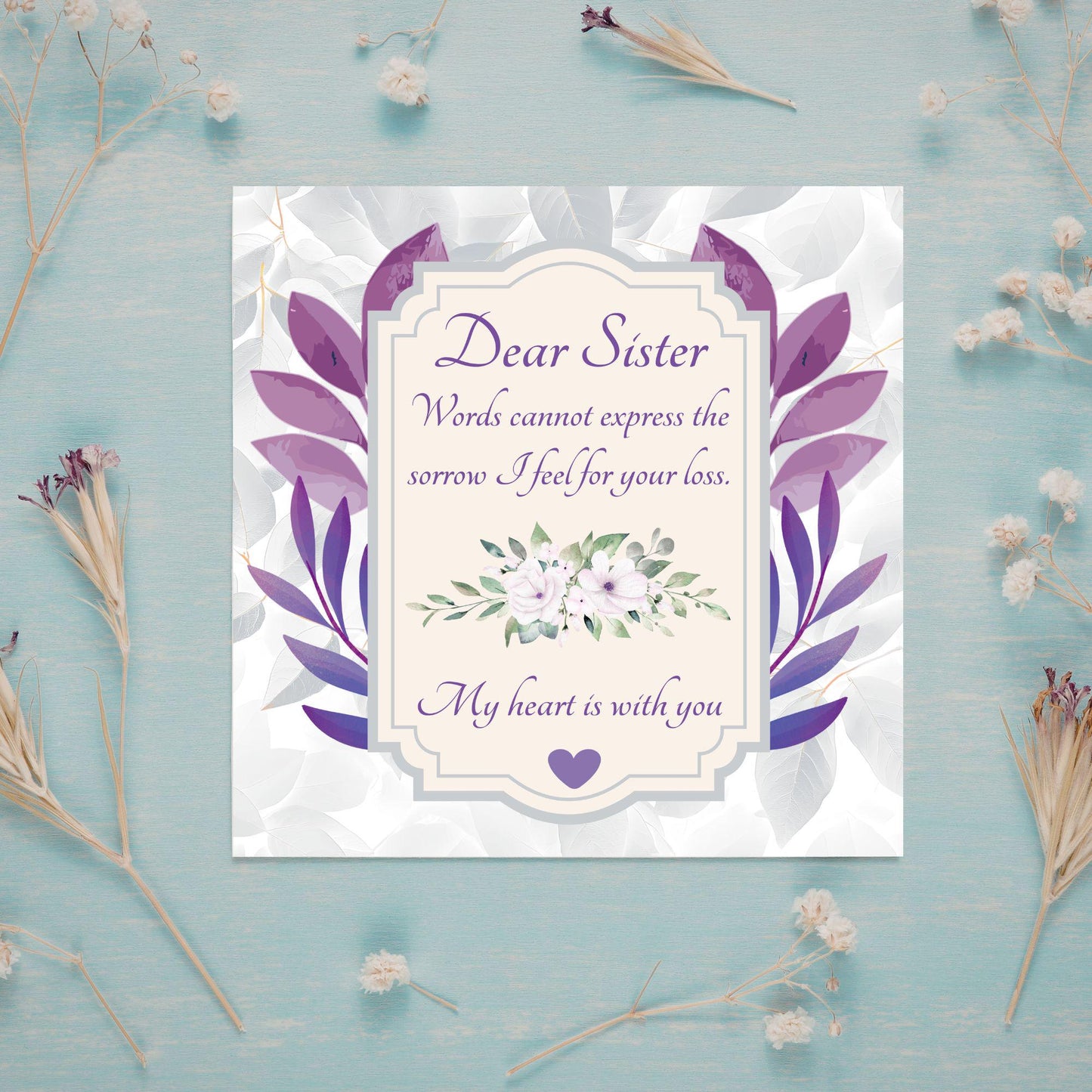 Sorry for Your Loss Card for Sister, For Brother, Bereavement Card, Sympathy Card, Card for Loss, Condolences Card