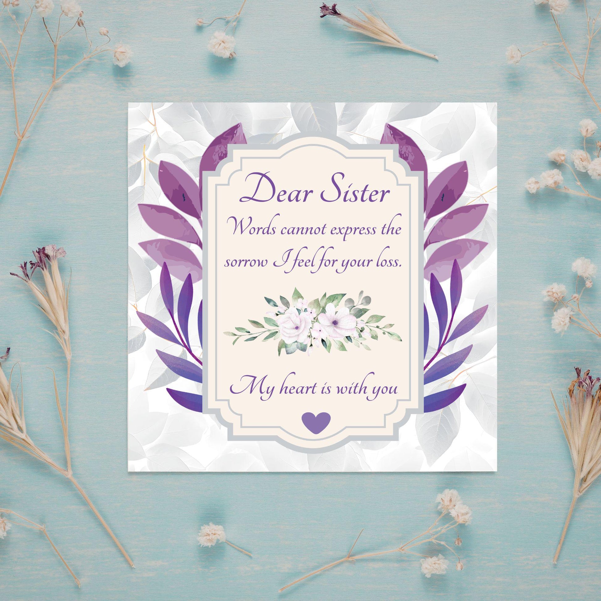 Sorry for Your Loss Card for Sister, For Brother, Bereavement Card, Sympathy Card, Card for Loss, Condolences Card