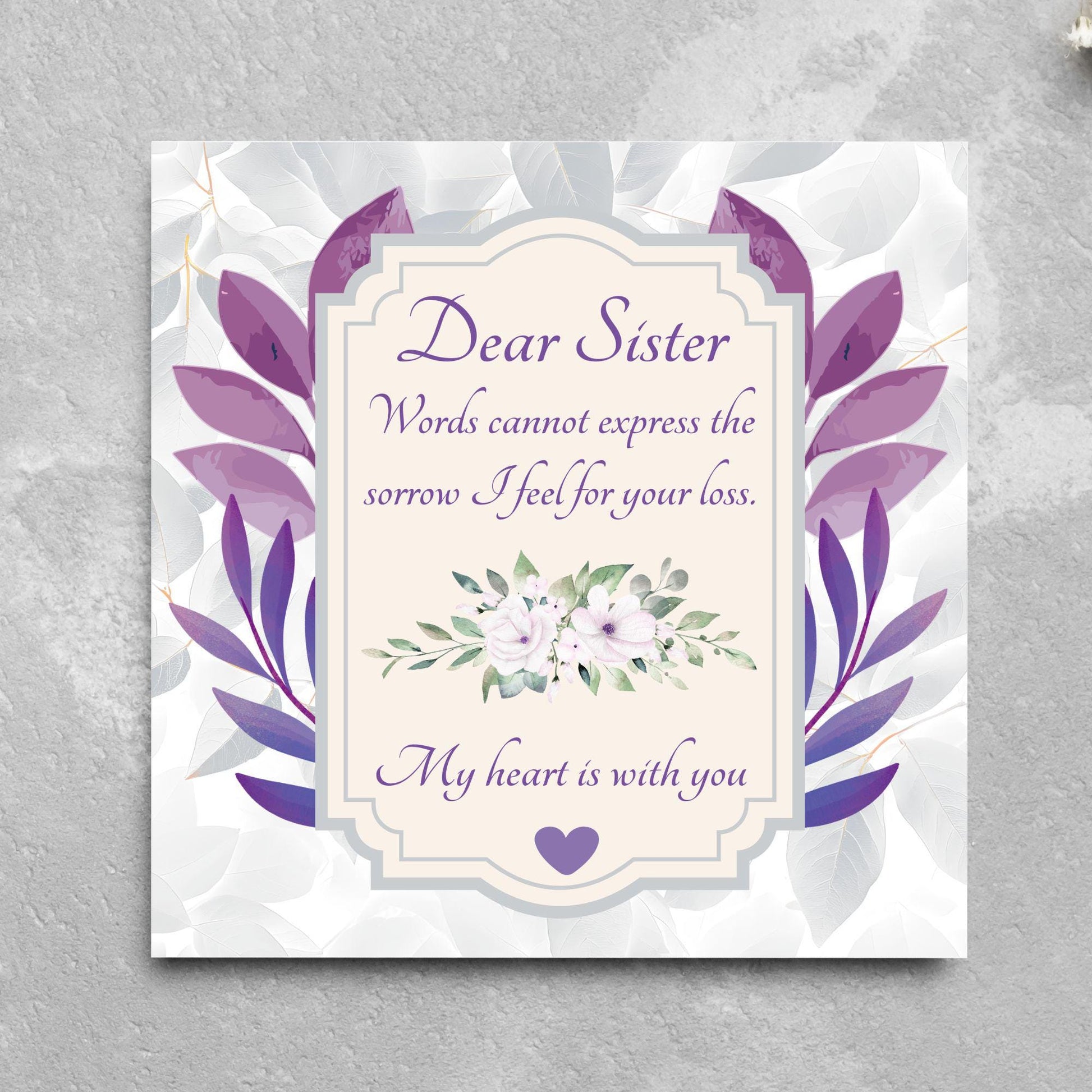 Sorry for Your Loss Card for Sister, For Brother, Bereavement Card, Sympathy Card, Card for Loss, Condolences Card