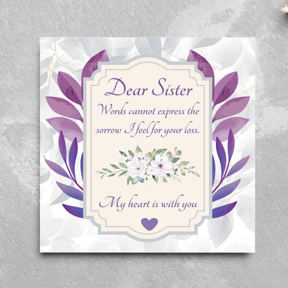 Sorry for Your Loss Card for Sister, For Brother, Bereavement Card, Sympathy Card, Card for Loss, Condolences Card