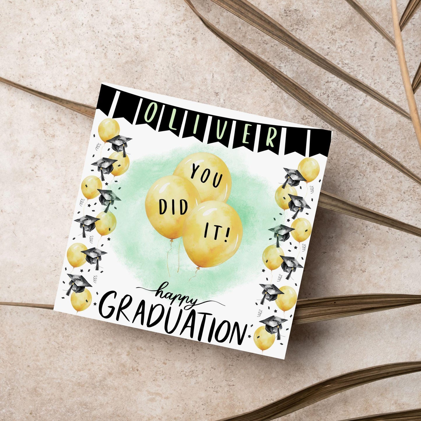 Personalised Graduation Congratulation Card, Well Done Card, Customised Well Done Card, Well Done Card from Mum, Well done Uncle, University
