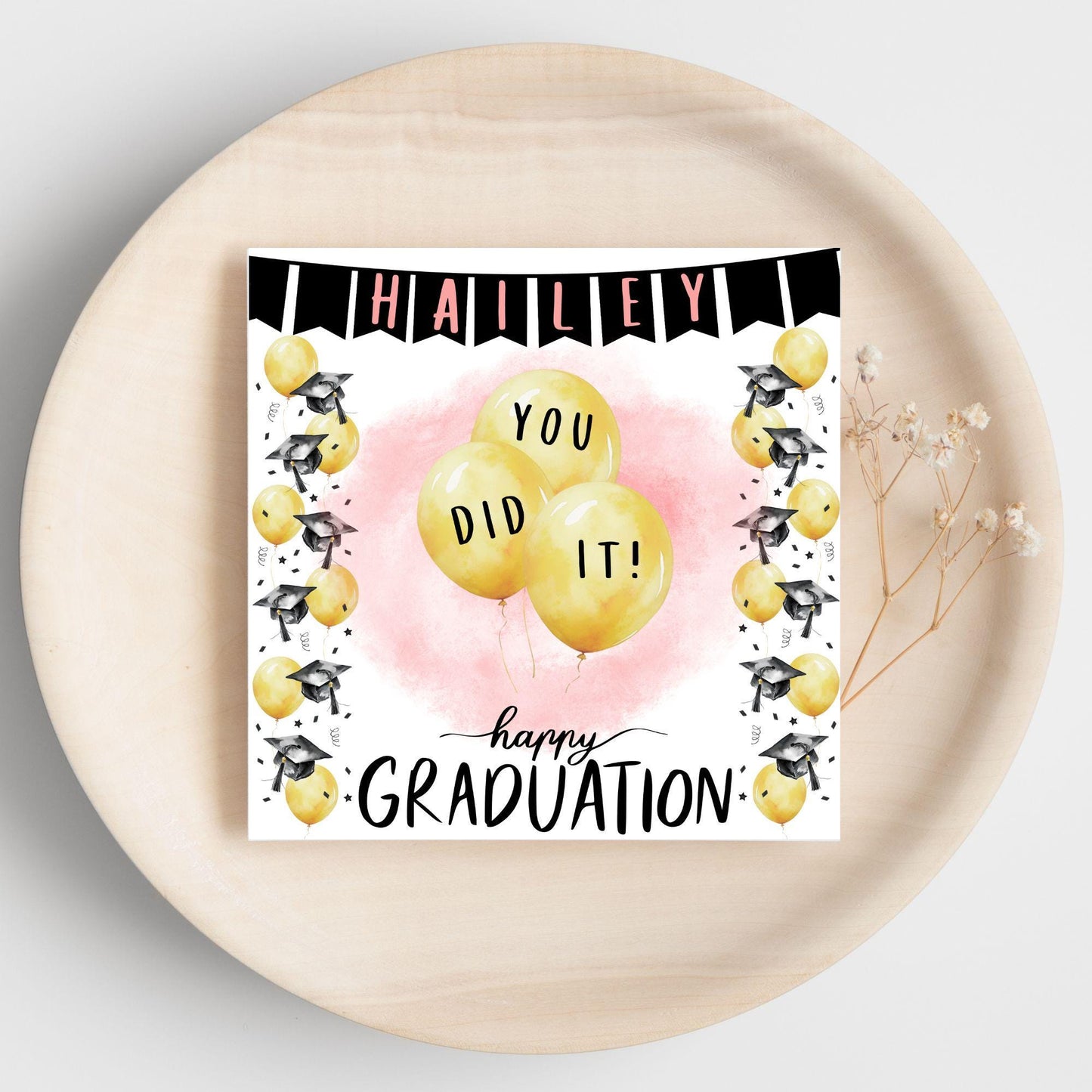 Personalised Graduation Congratulation Card, Well Done Card, Customised Well Done Card, Well Done Card from Mum, Well done Uncle, University