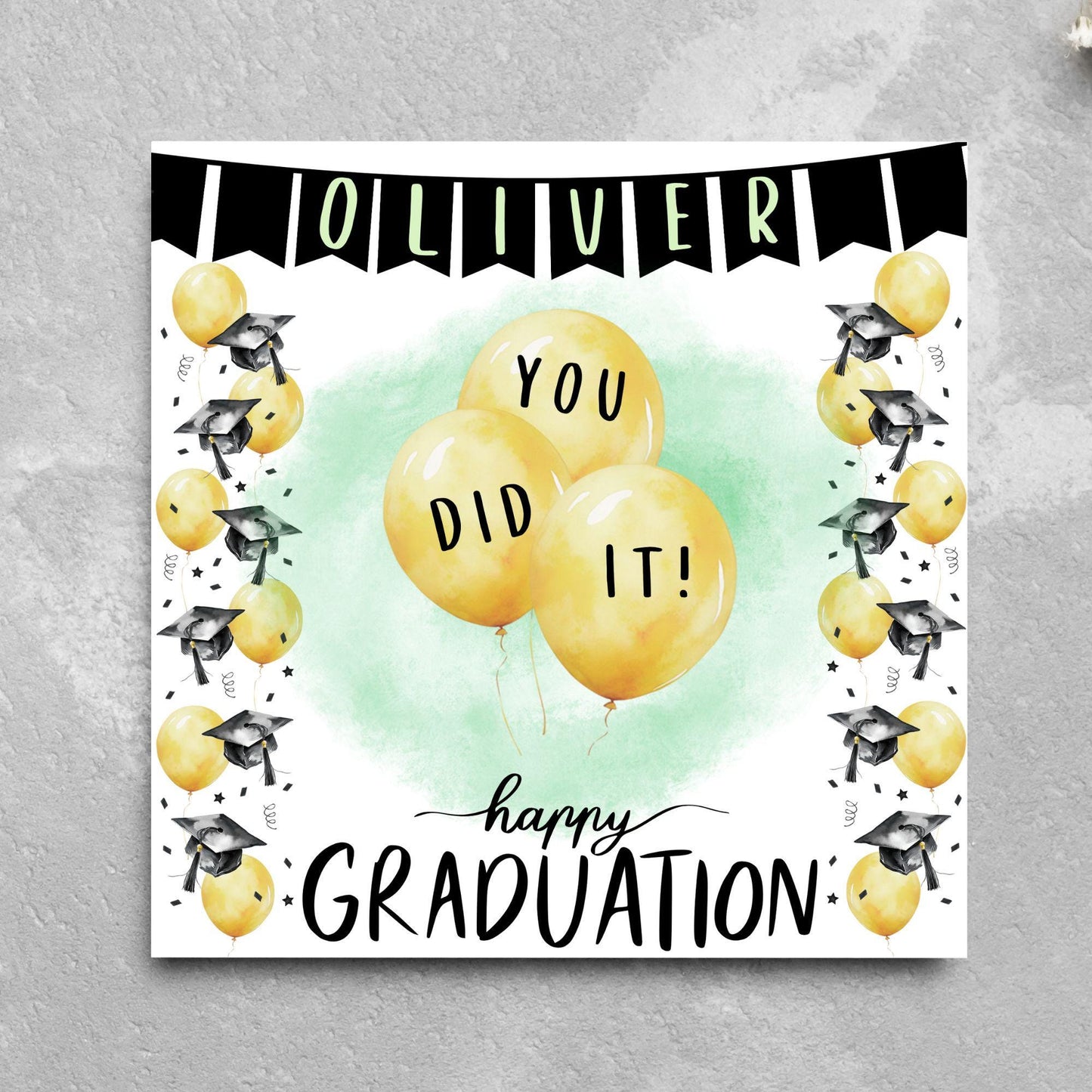 Personalised Graduation Congratulation Card, Well Done Card, Customised Well Done Card, Well Done Card from Mum, Well done Uncle, University