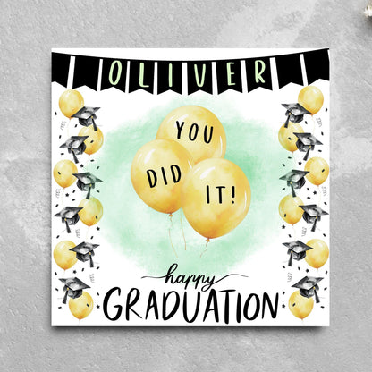 Personalised Graduation Congratulation Card, Well Done Card, Customised Well Done Card, Well Done Card from Mum, Well done Uncle, University