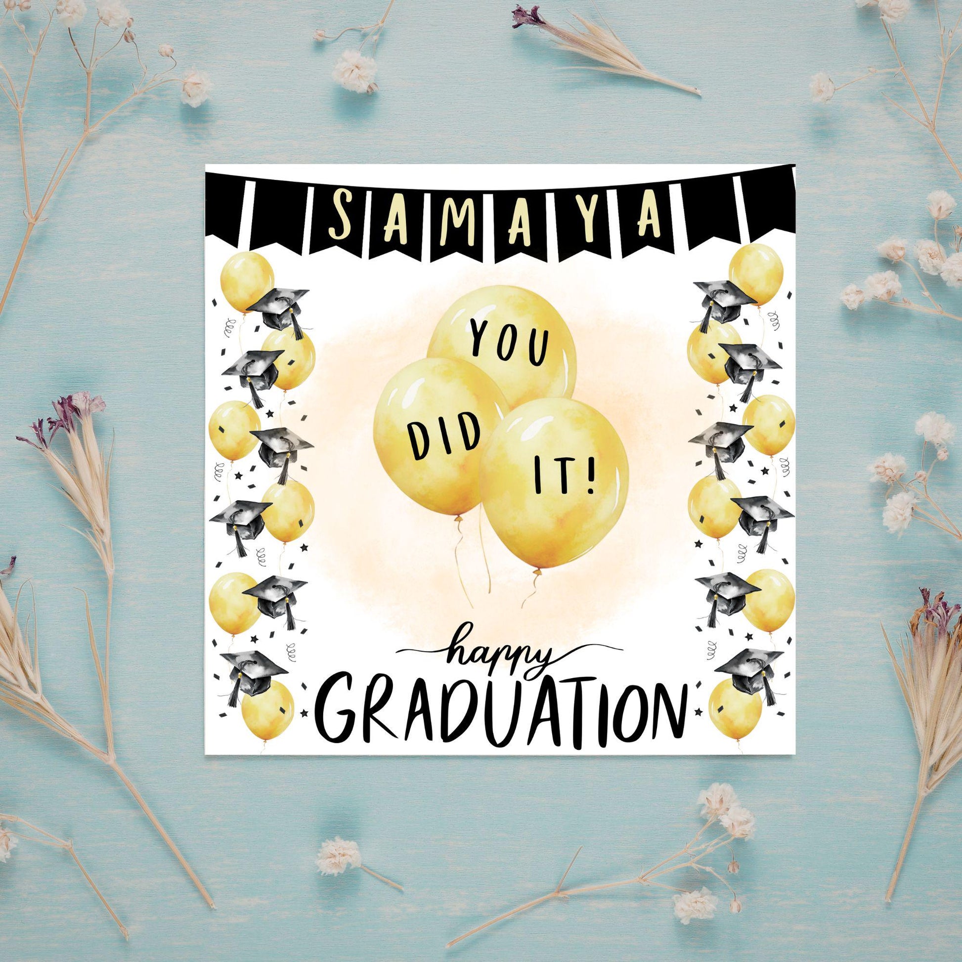 Personalised Graduation Congratulation Card, Well Done Card, Customised Well Done Card, Well Done Card from Mum, Well done Uncle, University