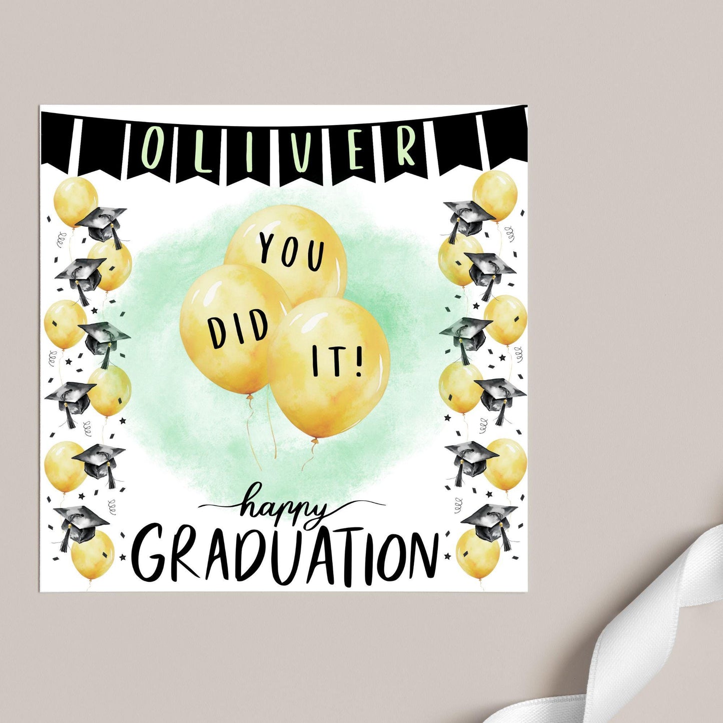 Personalised Graduation Congratulation Card, Well Done Card, Customised Well Done Card, Well Done Card from Mum, Well done Uncle, University