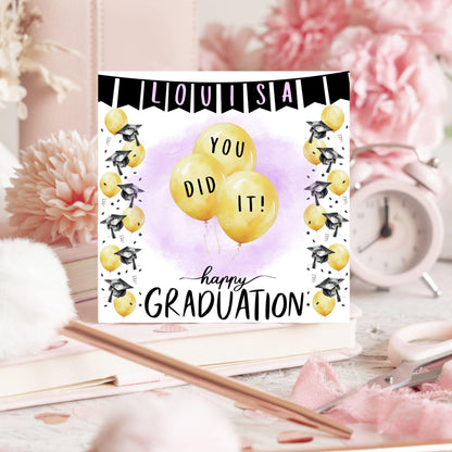 Personalised Graduation Congratulation Card, Well Done Card, Customised Well Done Card, Well Done Card from Mum, Well done Uncle, University