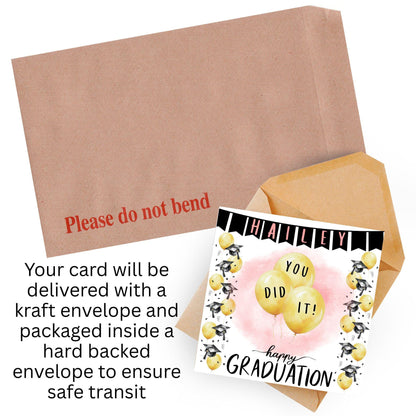 Personalised Graduation Congratulation Card, Well Done Card, Customised Well Done Card, Well Done Card from Mum, Well done Uncle, University