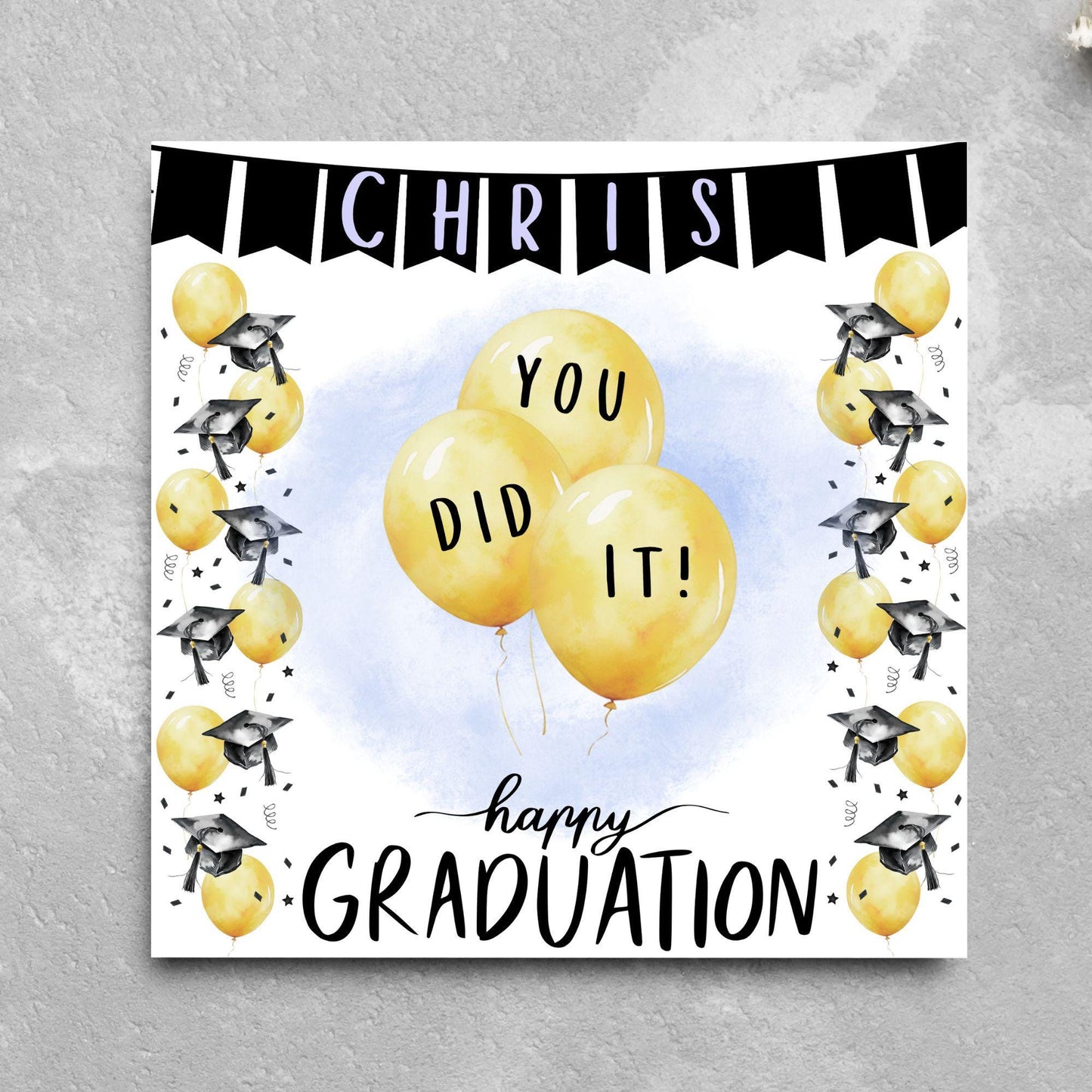 Personalised Graduation Congratulation Card, Well Done Card, Customised Well Done Card, Well Done Card from Mum, Well done Uncle, University
