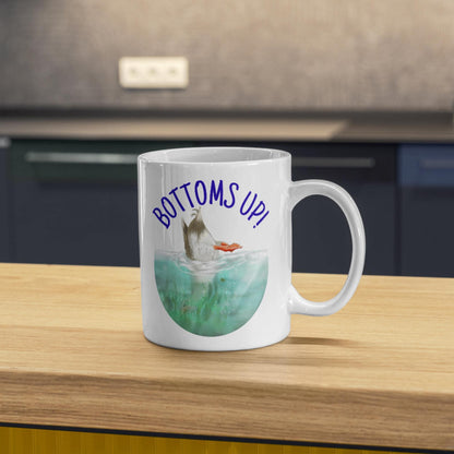 Duck Design Mug, Bottoms Up, Gift for Duck Lover, Coffee Cup, Ornithologist Mug
