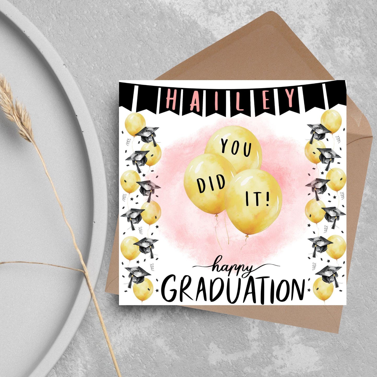 Personalised Graduation Congratulation Card, Well Done Card, Customised Well Done Card, Well Done Card from Mum, Well done Uncle, University