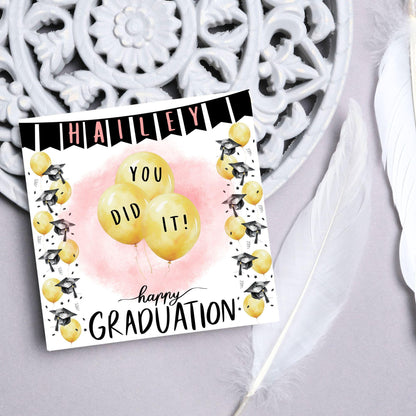 Personalised Graduation Congratulation Card, Well Done Card, Customised Well Done Card, Well Done Card from Mum, Well done Uncle, University