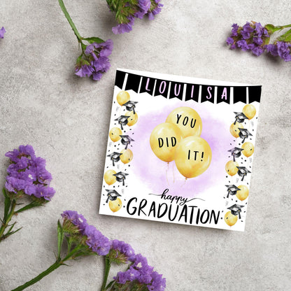 Personalised Graduation Congratulation Card, Well Done Card, Customised Well Done Card, Well Done Card from Mum, Well done Uncle, University